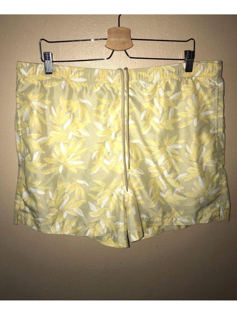 Mens Nat Nast Cabana Collection Yellow Tan Swim Trunks - Size M